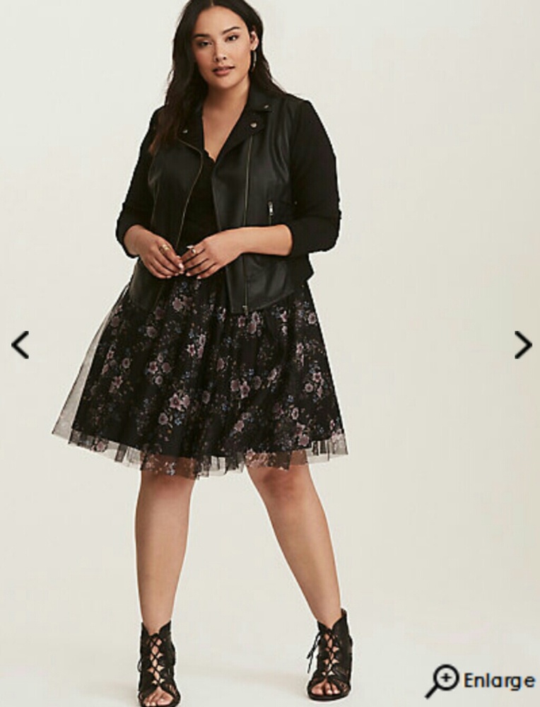 Stunning black & multi color floral tulle skirt